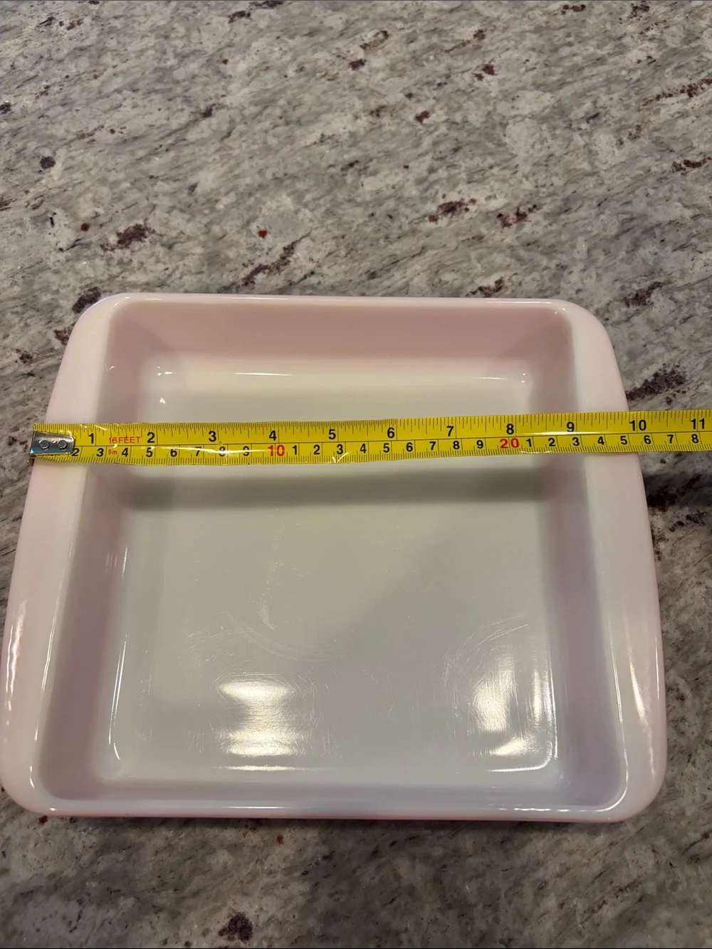 Vintage Pink Flamingo Pyrex Baking Dish with White Interior